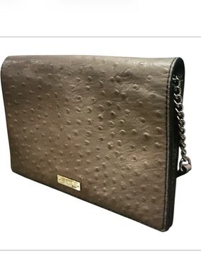 Kate Spade Taupe Ostrich Shoulder Bag